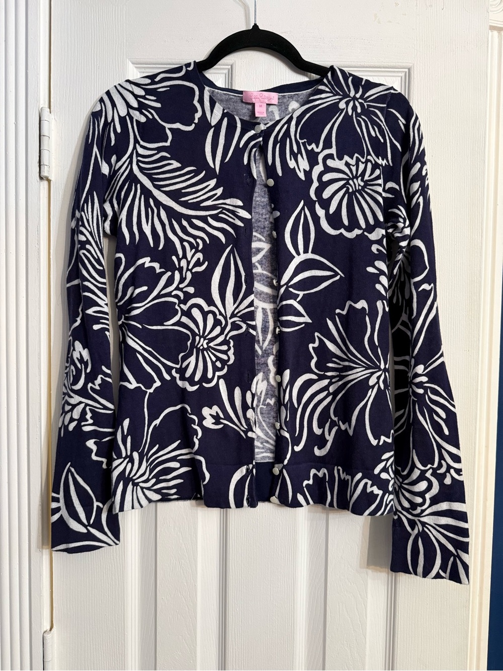 Lilly Pulitzer navy cotton cardigan - size M - Picture 2 of 3